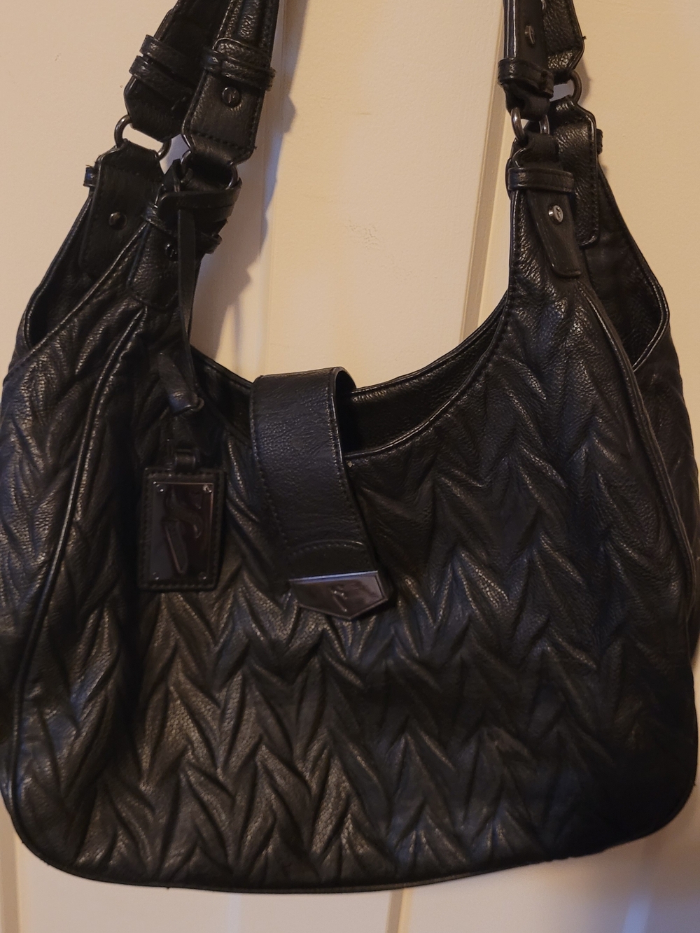 Simply Vera Vera Wang Black Quilted Hobo Shoulder Bag